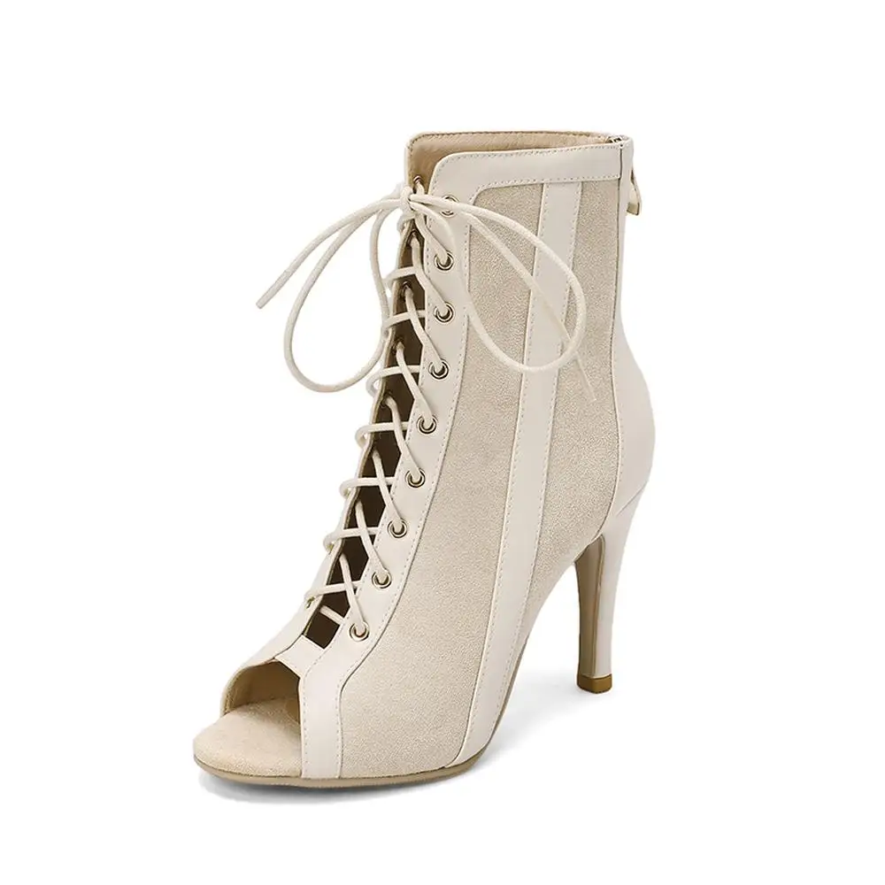 Dance Heels 2022 New High Top Latin Dance Shoes Women Street Salsa Tango Dance Boots Open Toe Sex Dance Shoes High Heels