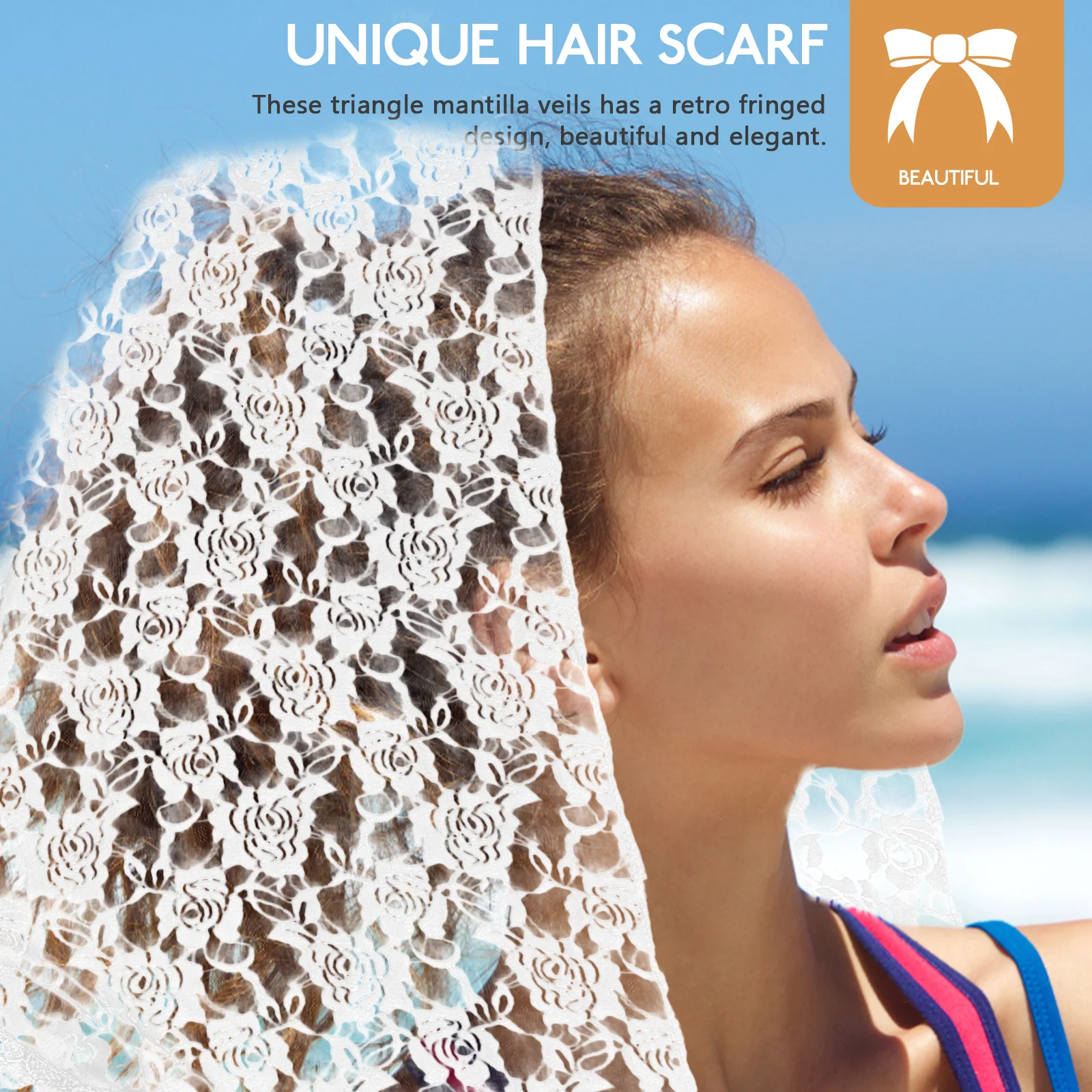 Церковная месса вуаль кружевной треугольный шарф шаль для девочек мантилья