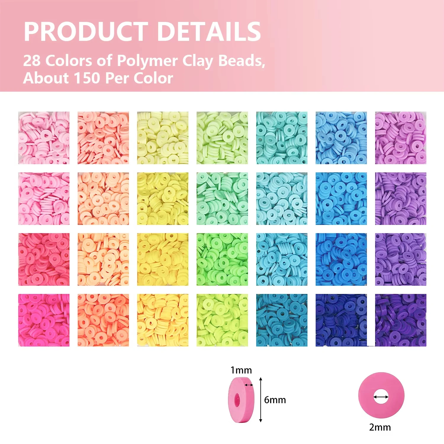 4200 Шт. Глиняные Бусины Для Изготовления Браслетов 28 Цветов Плоские Круглые
