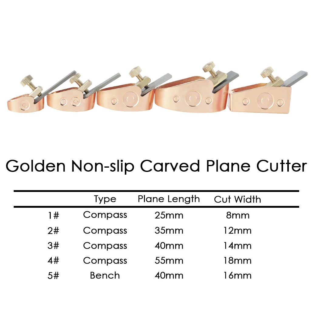 5pcs/1set Violin Plane Cutter Golden/Rosegold/ Silver Mini Plane 8-16 mm Blade Width DIY Violin Viola Cello Wooden Instrument enlarge
