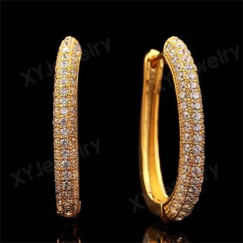 

ANGLANG Fashion Women Drop Dangle Huggie Hoop Earrings Micro Paved CZ Anniversary Birthday Fine Gift Daily Accessory