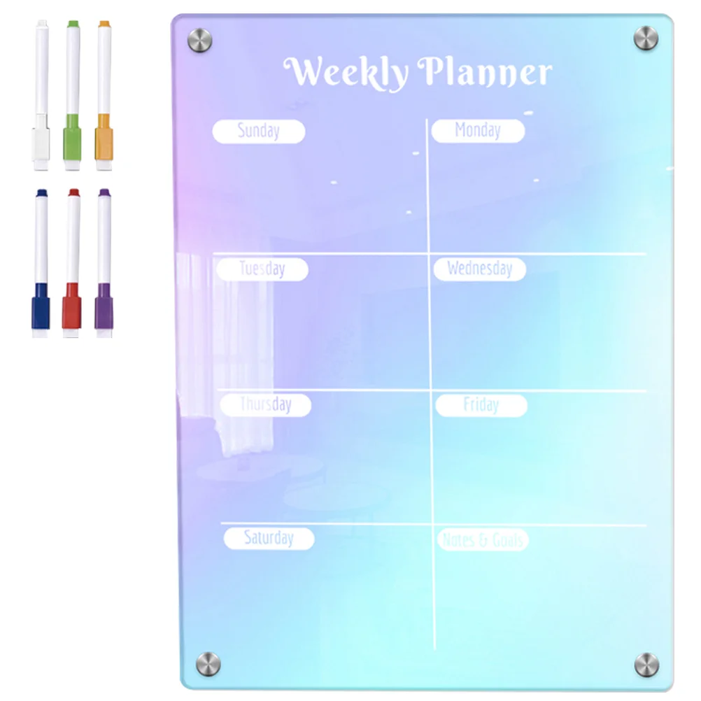 

1 Набор, магнитная доска для еженедельного расписания, цветная еженедельная доска, стираемый календарь