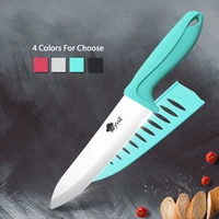 1pcs ceramic knife 3 4 5 6 inch kitchen chef knives utility slicer paring serrated bread meat cleaver sheath white zirconia blad