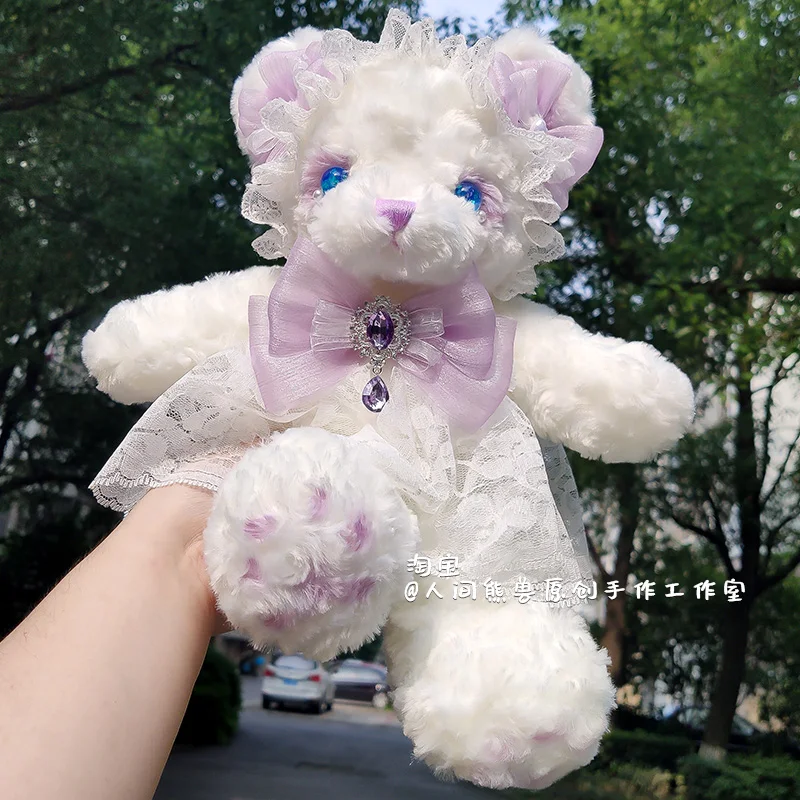 

Original lolita bear bag inclined hand bag for pearl jk harajuku purple bow kawaii cute bear bag