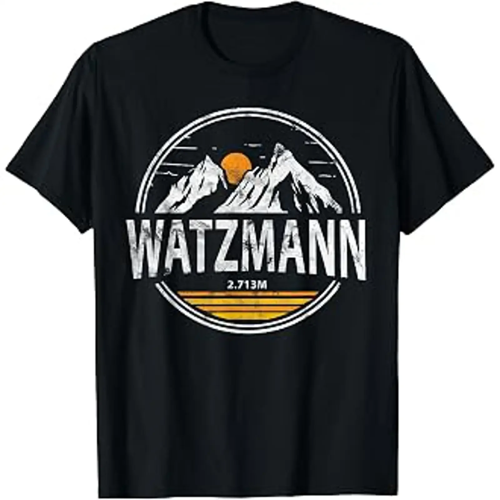 Фото Футболка Watzmann Alps для походов и альпинизма, винтажная, с эффектом потертости, унисекс, уличная мода, с графическим принтом, эластичная, универсальная, стильная. №1