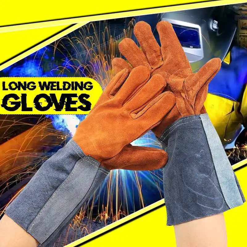 

Welding Gloves Cowhide Electric Leather Welding Protective Gloves Fire High Temperature Protection Workplace Safety