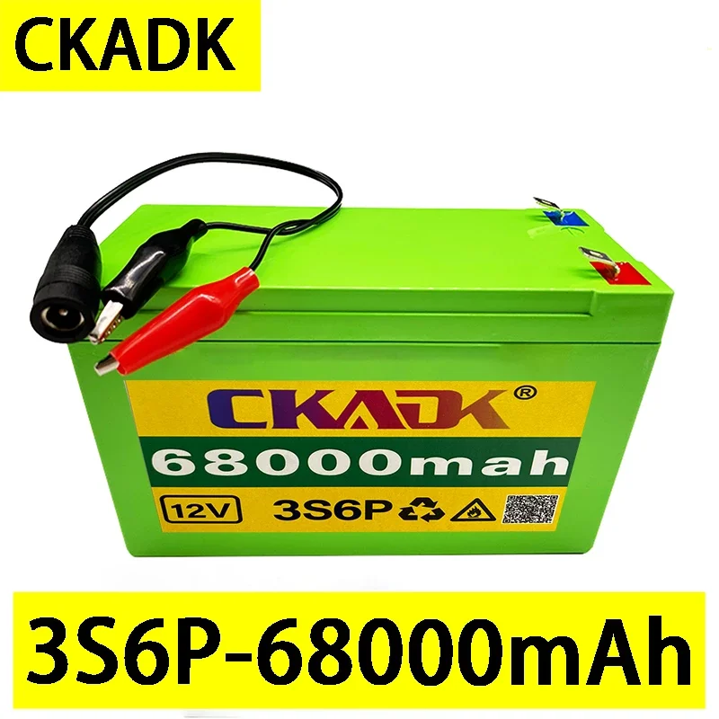 

12V68Ah 18650 Li ion rechargeable battery pack 3S6P electric vehicle toy spray scale access control built-in BMS