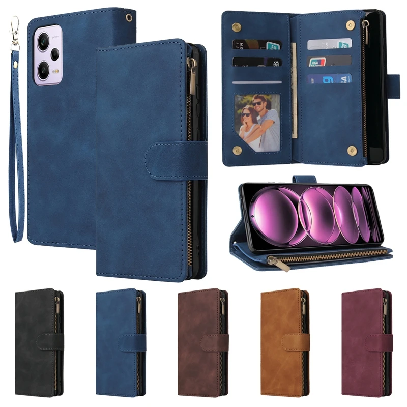 

Wallet Multi-Function Zipper Case For Xiaomi 12T Pro Redmi 10 10A 10C 9 9A 9C 8 8A 7A Note 12 11S 11 Pro 10 Pro 9 8 Pro 7 Cover