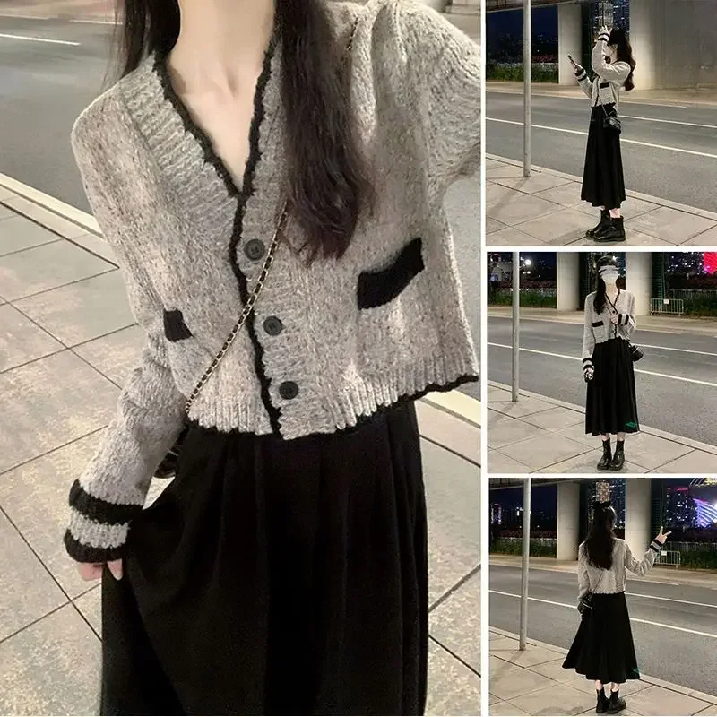 Элегантный твидовый женский костюм осенняя юбка в светском стиле комплект из