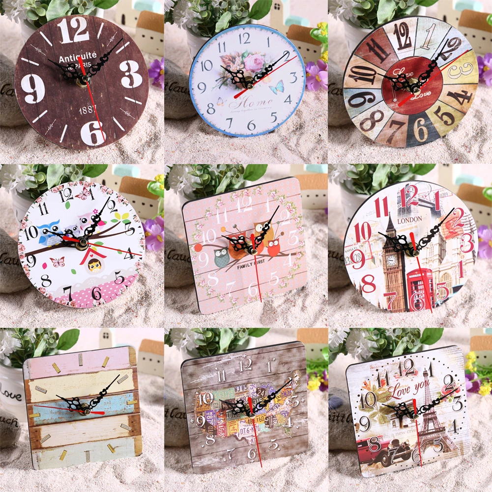 

1Pcs Kitchen Wall Clock Pasta Fat Chef Vintage Chic Clock Silent DIY Round Wooden Wall Watches for Cafee Bar Wall Decor