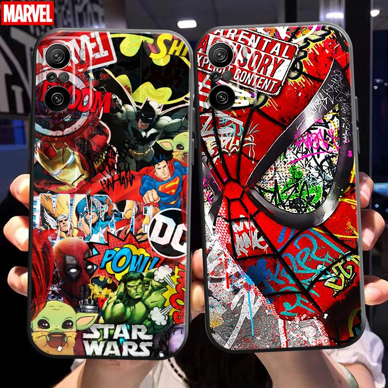 

Marvel Street Graffiti Phone Case For Xiaomi Redmi K40 K40 Pro K40 Gaming Coque Carcasa Black Funda