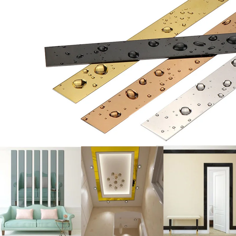3 м Плоская Металлическая Декоративная полоса из нержавеющей стали Потолочная