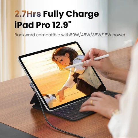 USB-кабель UGREEN 100 Вт с разъемом Type-C для iPhone 15, Macbook, Samsung, Xiaomi