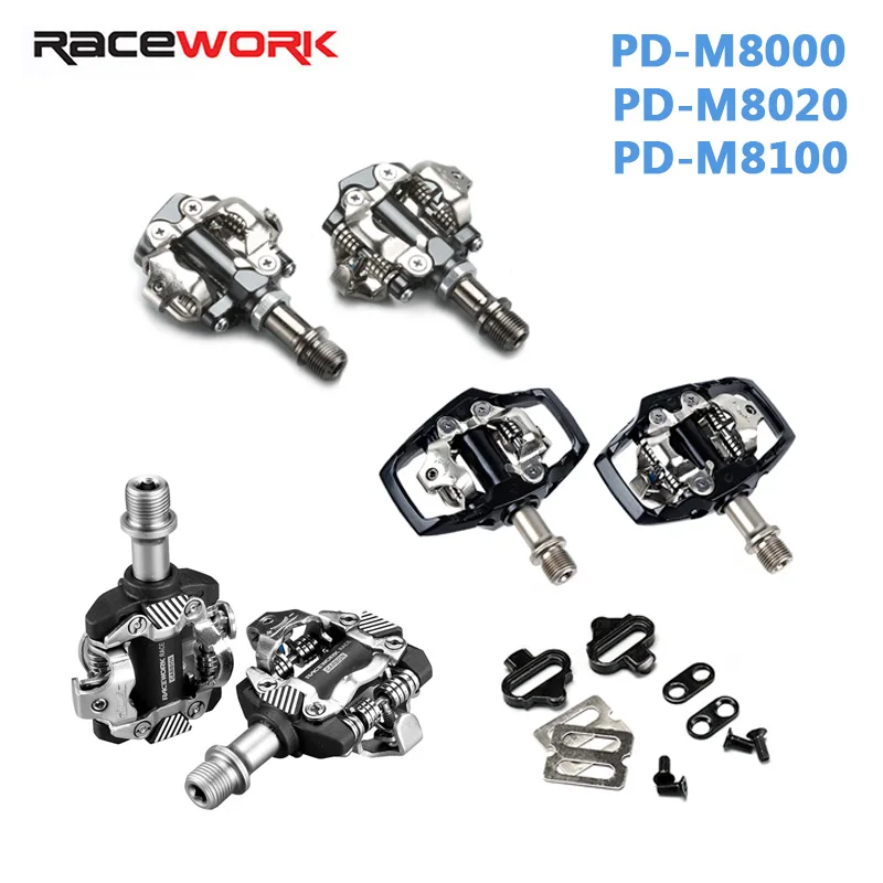 RACEWORK Bike Pedal DEORE XT PD-M8000 M8100 M8020 Self-Locking SPD Pedals MTB Bike Components Using For shimano