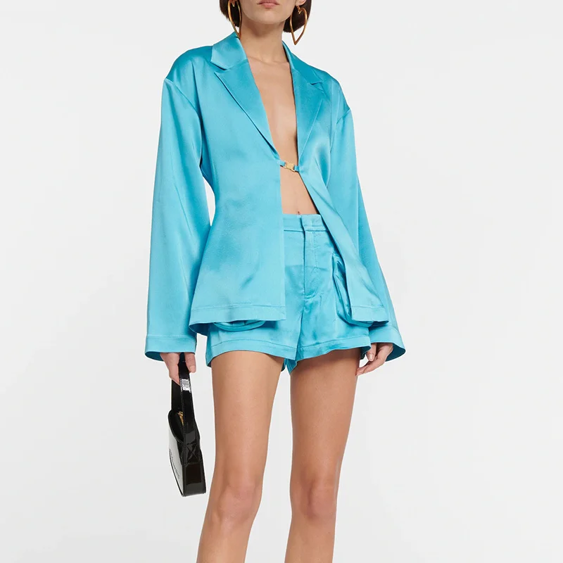 

Женская Повседневная Блузка с длинным рукавом и металлической пряжкой, свободного покроя