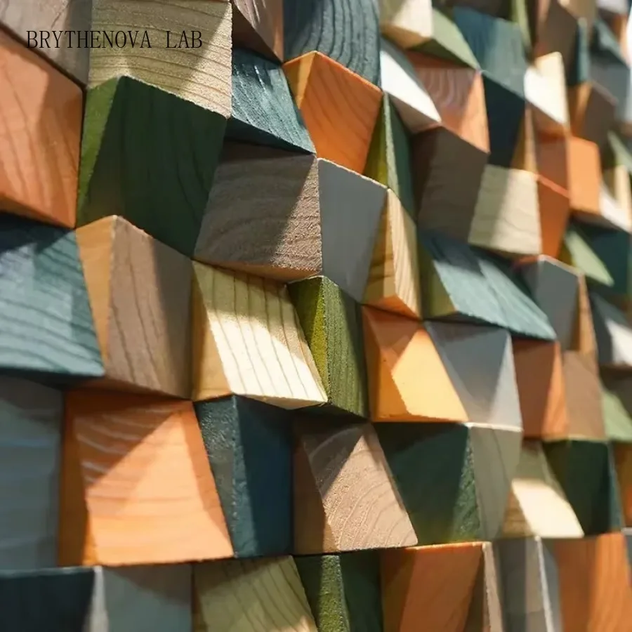 Фото Модная 3D-мозаика 30x30 см для декора стен, акустический диффузор из массива дерева для офиса, дома, выставочного зала, гостиной, украшение стен №1