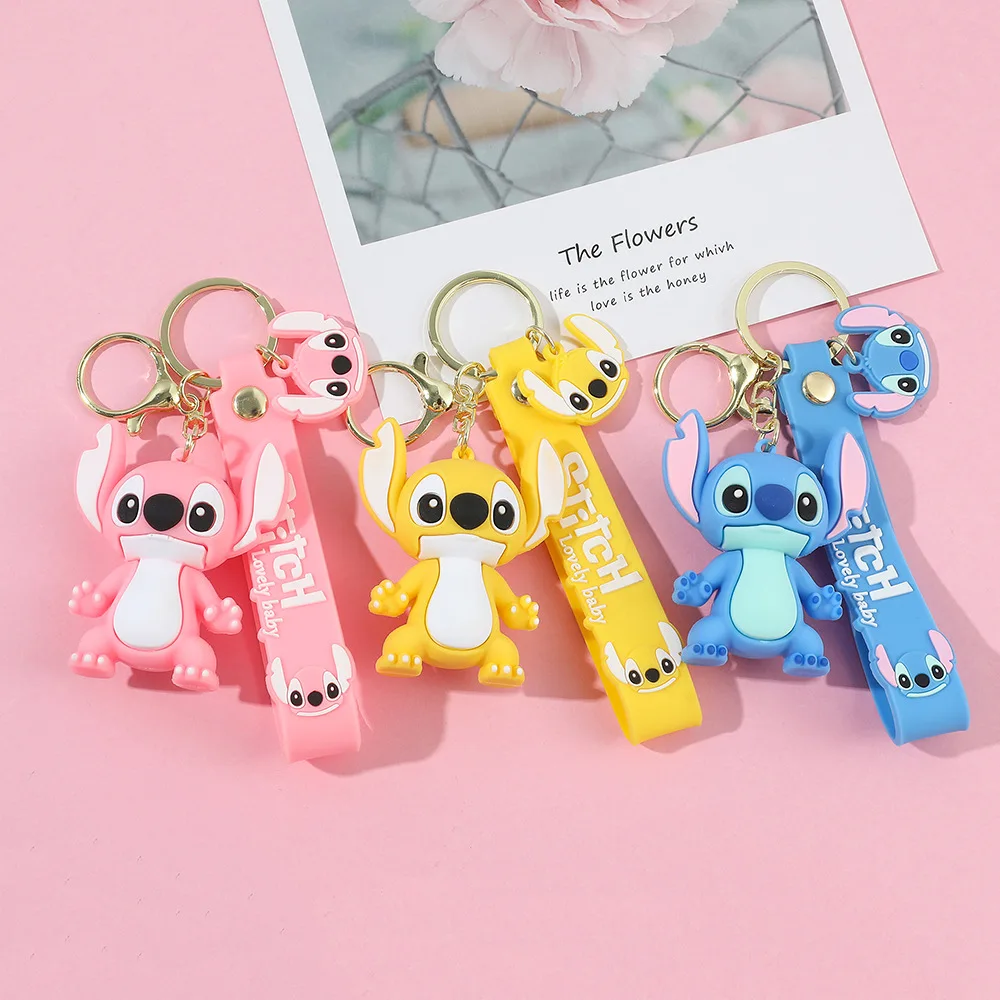 

Cute Disney Cartoon Animation Stitch Toys Pendant Keychain Car Key Ring Bag Pendant Children's Gift
