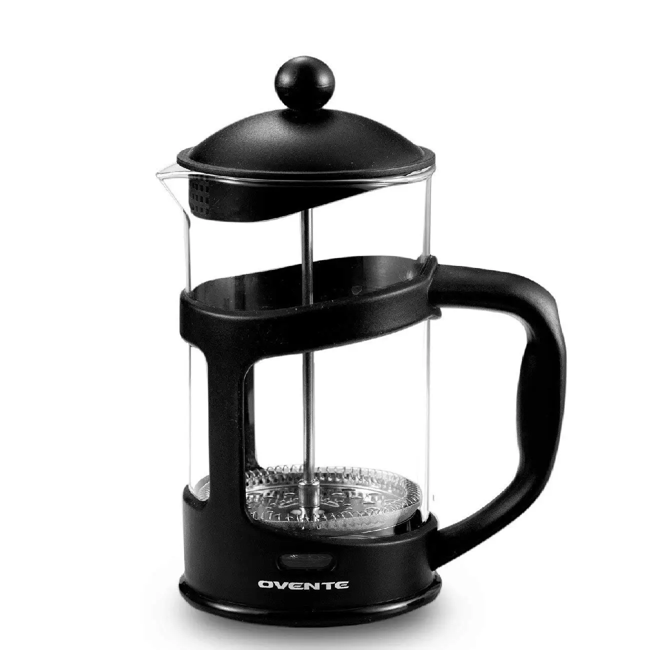 

French Press 27 Ounce Coffee & Tea Maker, 4 Filter System & Heat Resistant Borosilicate Glass, Portable Pitcher for Camping Trav