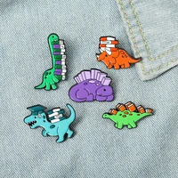dinosaurs and books enamel pins personalized reading habits brooches clothes bag badges cartoon kids jewelry gifts for friends