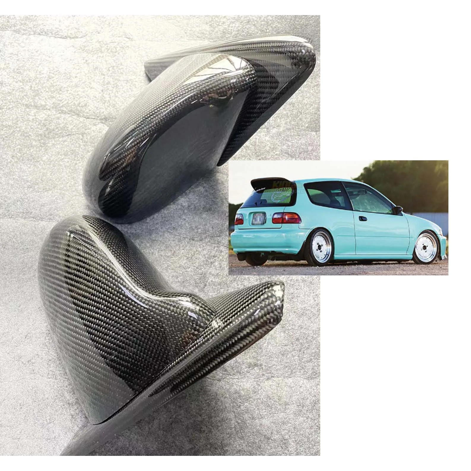 

Car Carbon Fiber Mirror for 92-95 3dr EG