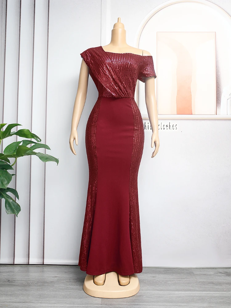 

Роскошное Свадебное платье Дубай, сексуальное платье, африканские вечерние платья Дашики с блестками для женщин, элегантное облегающее дли...