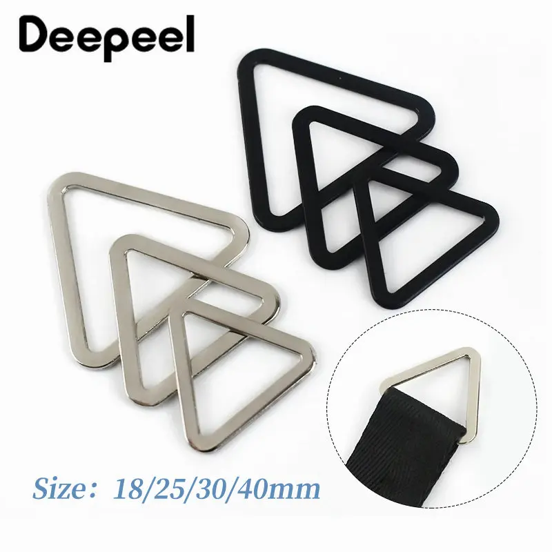 

Металлические треугольные кольцевые пряжки Deepeel 18/25/30/40 мм, сделай сам, украшения для одежды ручной работы, регулируемые кнопки, сумки, фурнитура, аксессуары, 10 шт.