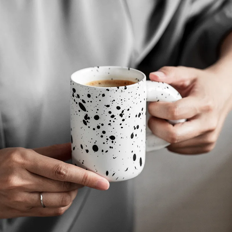 

Ins Fat Cup Cream Splash Dot Mug Cute Coffee Cup Couple Cup Spotted Cup Korean