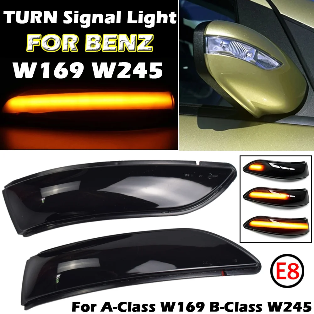 

2Pieces LED Dynamic Turn Signal Light For Mercedes Benz A B Class W169 W245 2004-08 Side Rearview Mirror Blinker Indicator Lamp