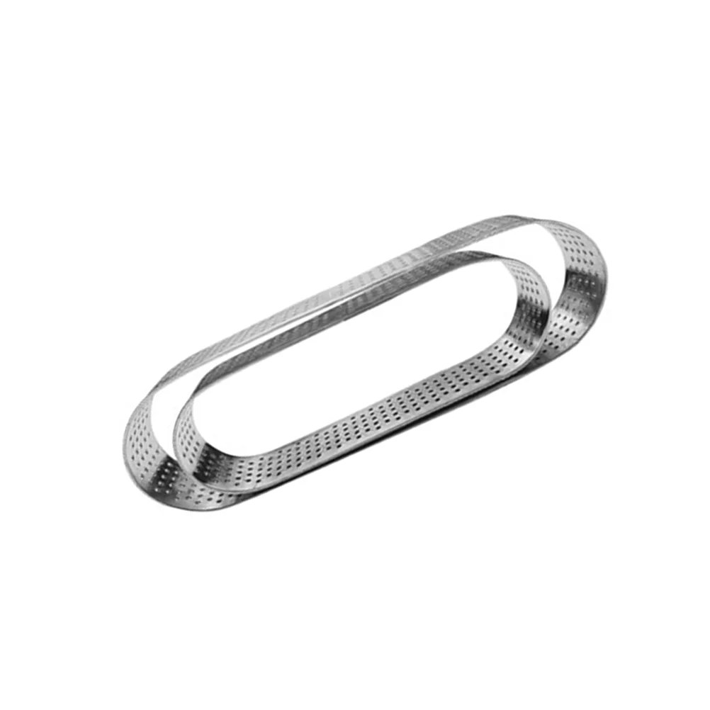 

Ring Tart Cake Rings Mousse Molds Pastry Baking Mold Metal Oval Steel Nonstick Stainless Muffin Perforatedfruitcircle Crust