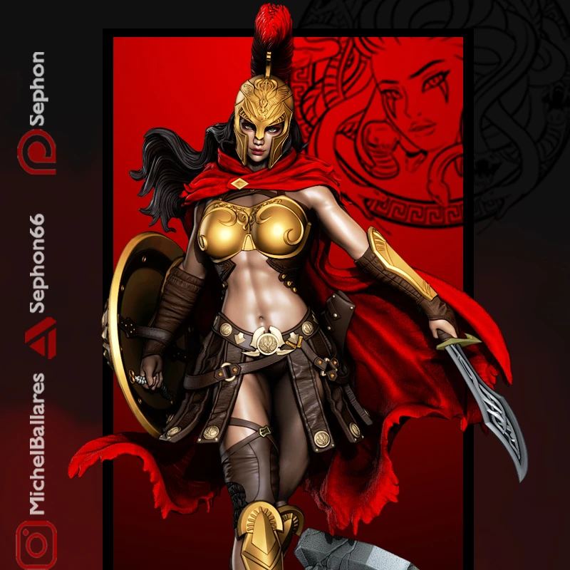

1/24 Height 118mm Resin Doll Model Kit Sparta Female Warrior Female Martial Arts Unassembled Uncolored Free Shipping Hobby Tool