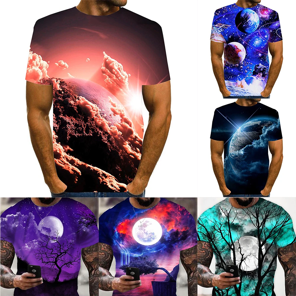 

Футболка мужская оверсайз с коротким рукавом, модная повседневная тенниска в стиле ретро, топ с принтом звезд, Y2K, лето