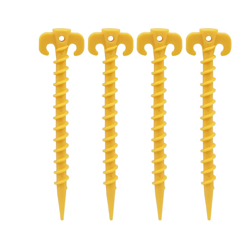 

10pcs Tent Nails Outdoor Camping Trip Tent Peg Ground Nails Screw Nail Stakes Pegs Plastic Sand Pegs Trip Beach Tent Stakes Pegs