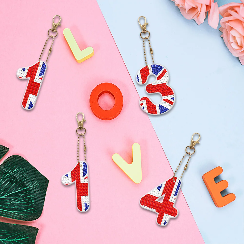 

Брелок для ключей с кристаллами, 10 шт./лот, 0-9