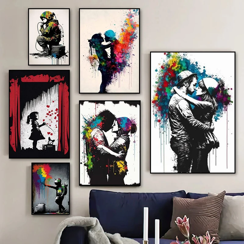 

Abstract Street Graffiti Art Banksy Balloon Girl Pop Poster and Prints Canvas Painting Wall for Living Room Home Decor Cuadros