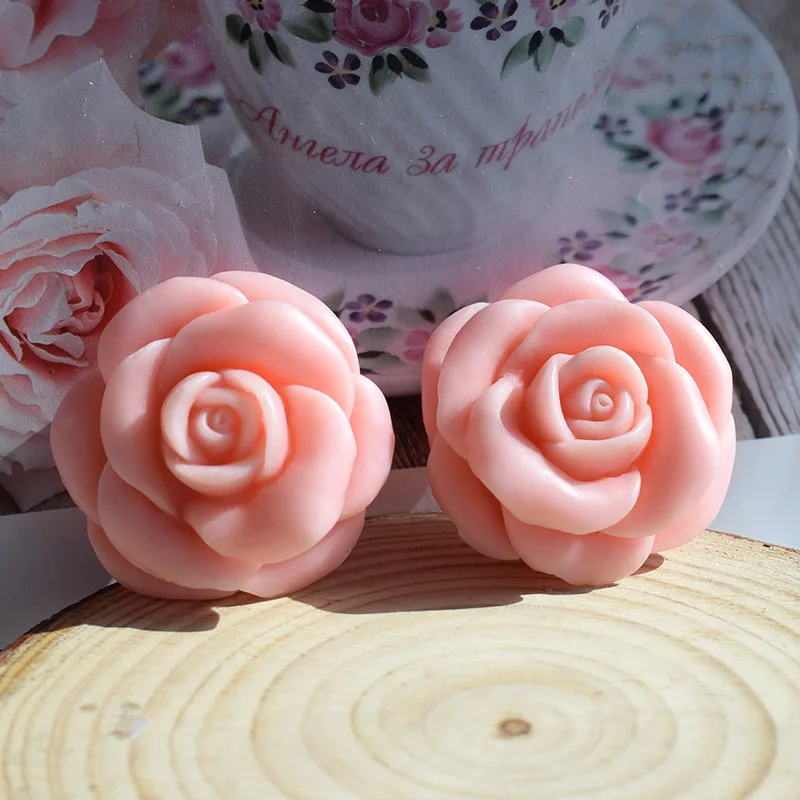 

3D DIY Rose Peony Flowers Mould Cold Dishes Cake Flipping Candles Scented Candles Handmade Valentine's Day Soap Silicone Mold
