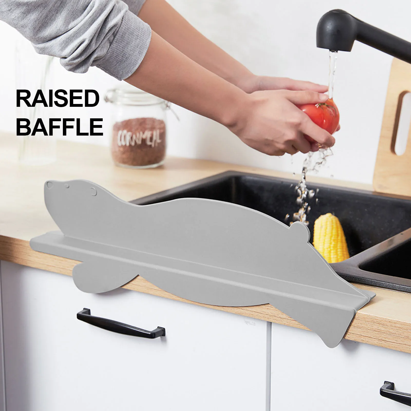 

Sink Splash Guard Sink Back Plash Guard For Basin Bathroom Kitchen Toilet Household Accessories Gadget For Washing Cute Shape