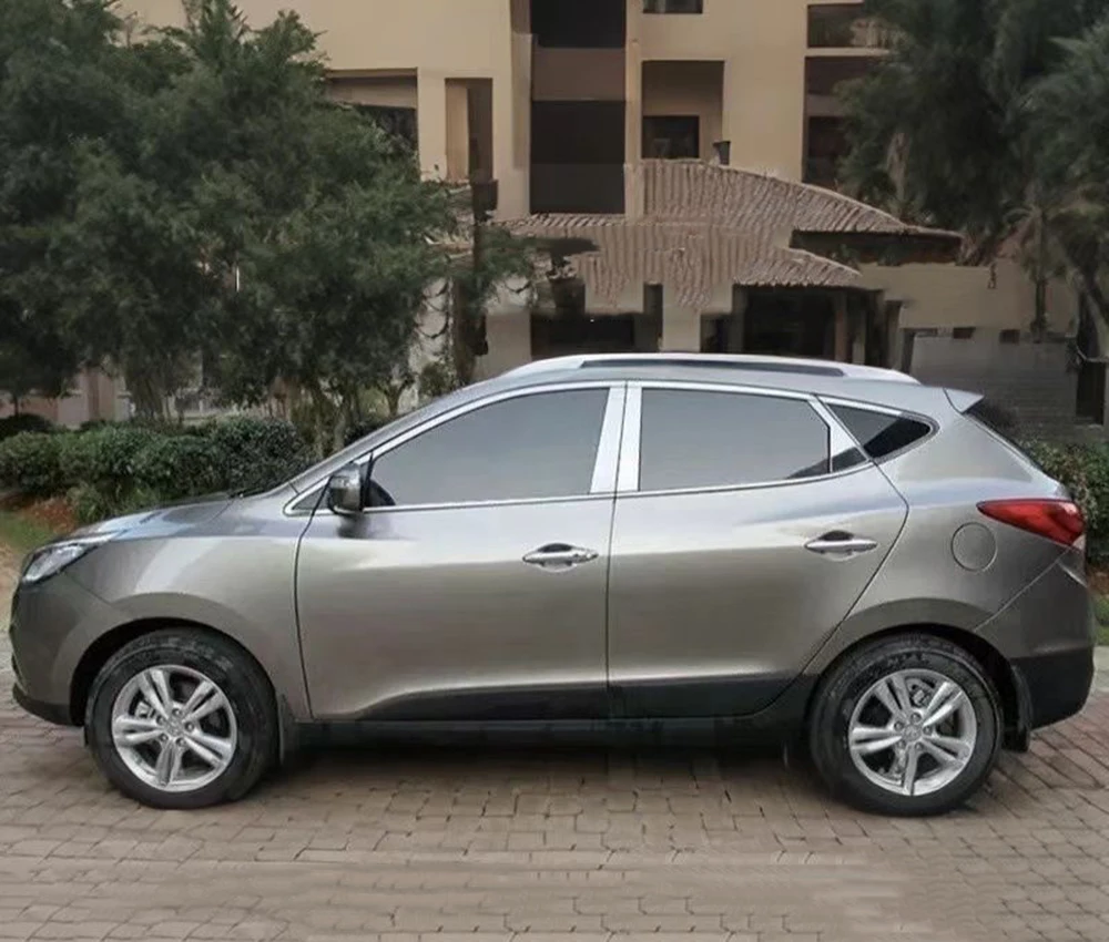 

8 шт./компл. для Hyundai IX35 2009-2017, боковая дверь автомобиля, окно, центр B C, стойка, крышка, накладка, полоски, наклейка