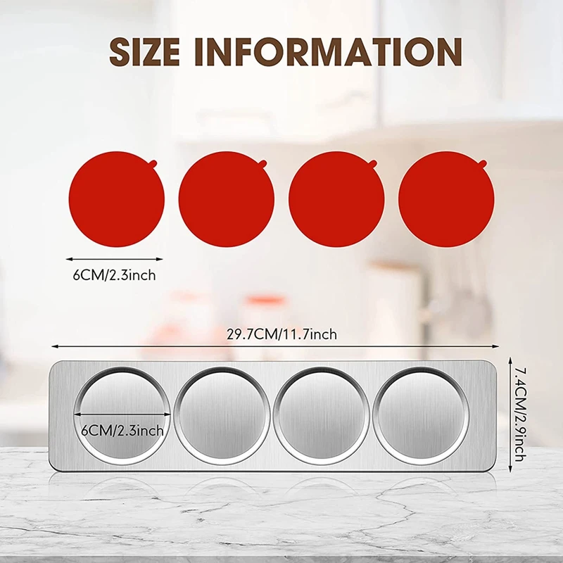 6 шт. настенный органайзер для специй из нержавеющей стали | Дом и сад