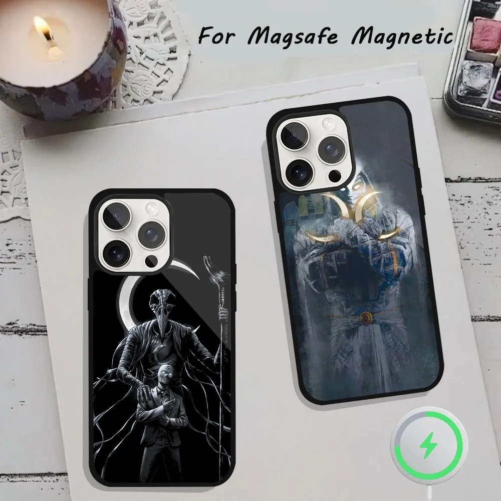 Чехол MINISO для телефона с изображением Marvel Moon Knight iPhone 15 12 13 14 11 Pro Plus Max Magsafe