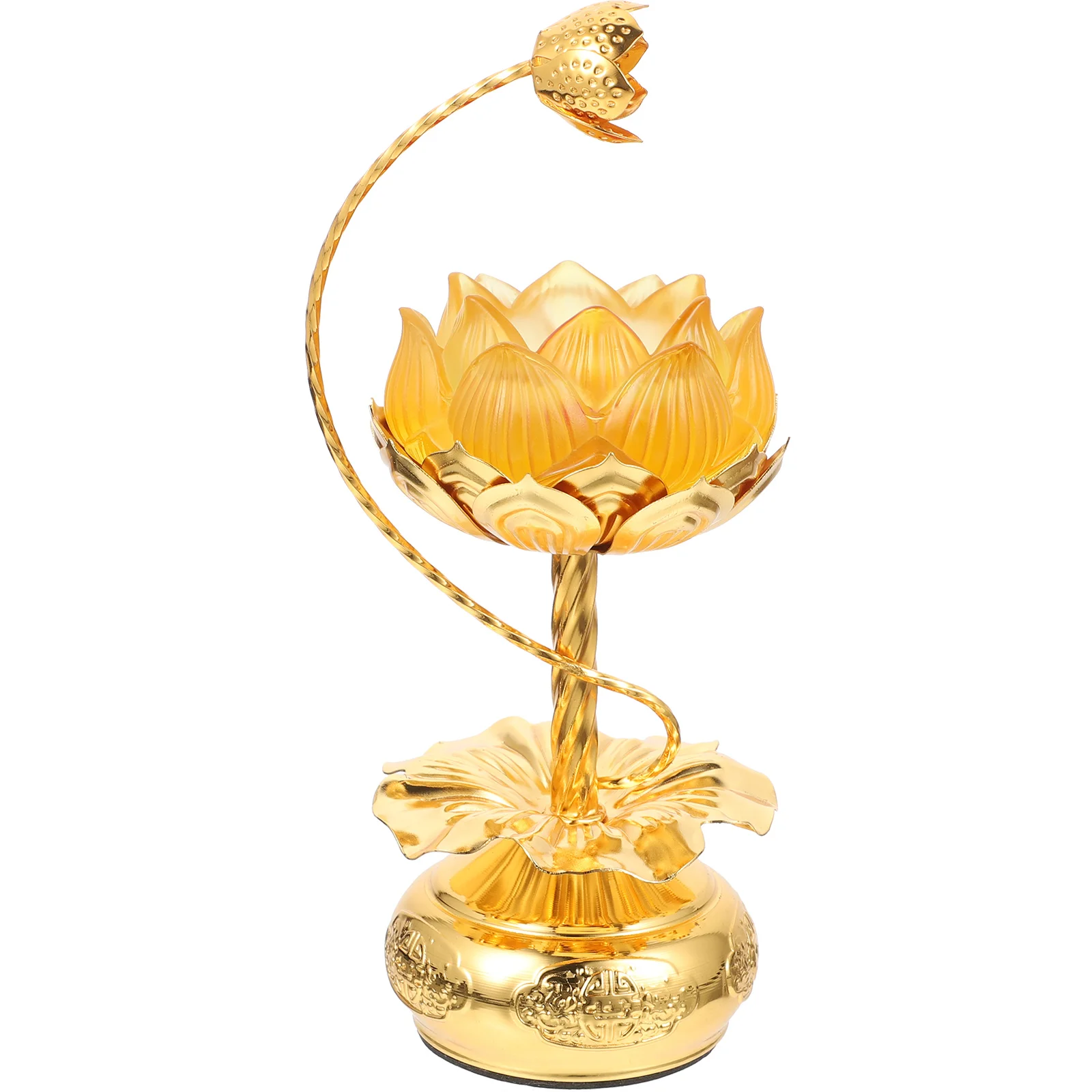 

Office Desk Decorations Butter Lamp Base Holder Oil Stand Exquisite Light Lotus