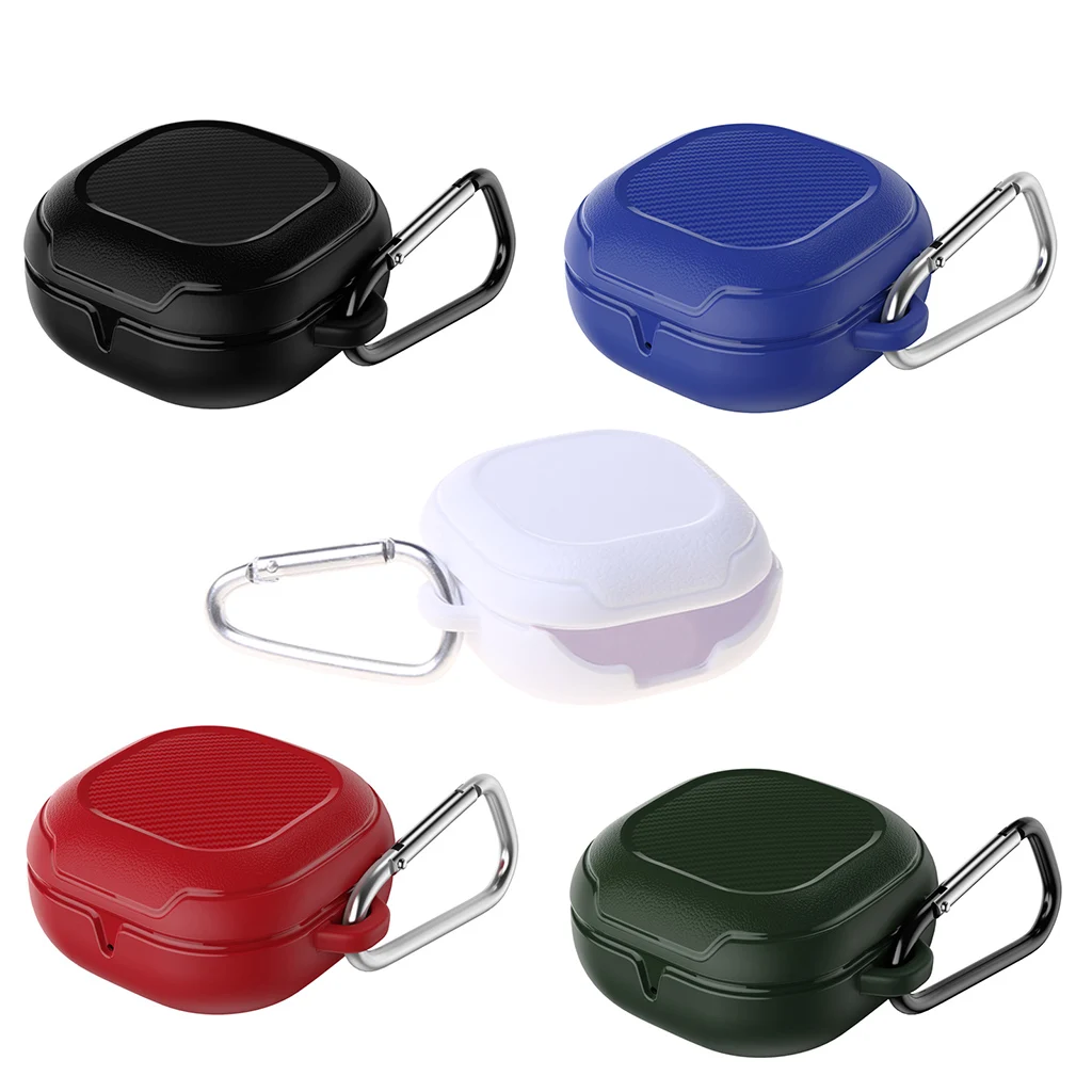 

Shockproof Dust-proof Full Protective Cover with Carabiner Silicone Case Skin for -SAMSUNG Galaxy-Buds live Earphone