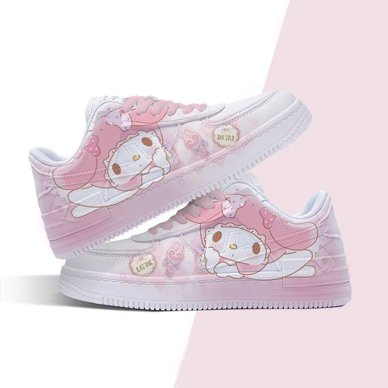 

Kawaii аниме Sanrios Hello Kittys спортивная обувь милая Kuromi My Melody мультфильм Cinnamoroll дети повседневные дышащие кроссовки