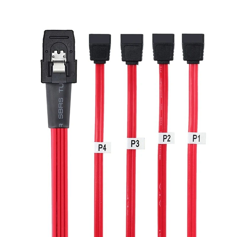 

Mini Sas 36Pin Sff-8087 Male To 4 Sata 7Pin Female Cable,Mini Sas host/ Controller To 4 Sata Target/Backplane 0,5 M