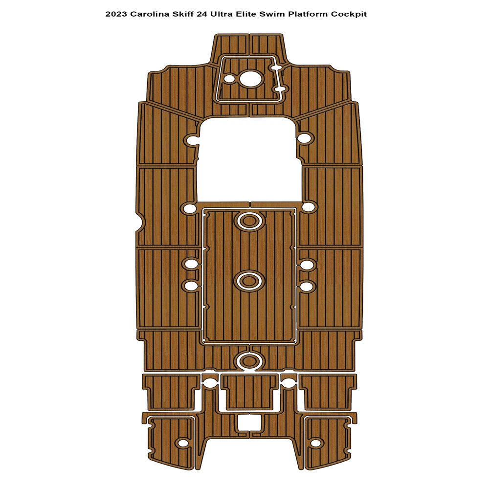 Carolina Skiff 24 Ultra Elite платформа для плавания коврик кокпита лодка из тикового дерева