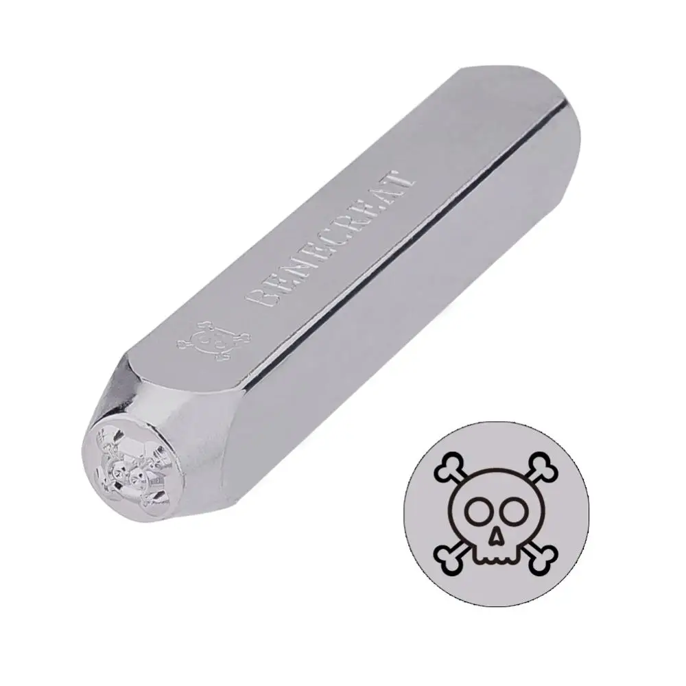 

6mm Skull Pattern Iron Seal Stamps Electroplated Hard Carbon Steel Punch Tool for DIY Jewelry Leather Wood Metal Marking Tools