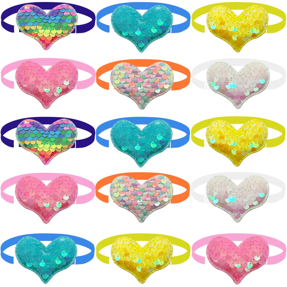 

Pet Small Heart Collar Tie Cat Bling Dog Grooming Bowties 50/100pcs Accessories Style Supplies Bow Dog Bows Day Cat Valentine's