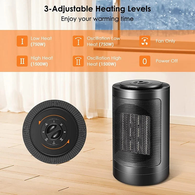 

Electric Heater Home Office Shaking Head Type Heater PTC Heating Heater Countertop Small Electric Heater