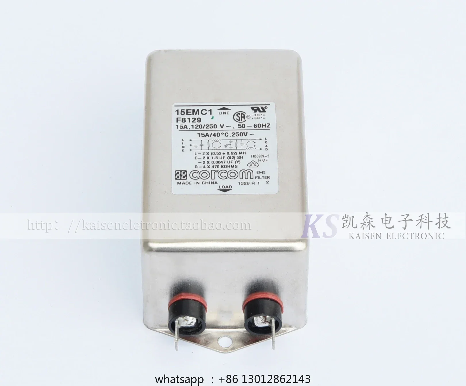 Фото 15EMC1 EMC F8129 1-6609037-4 Corcom 15A фильтр помехозащитный для беговых дорожек №2