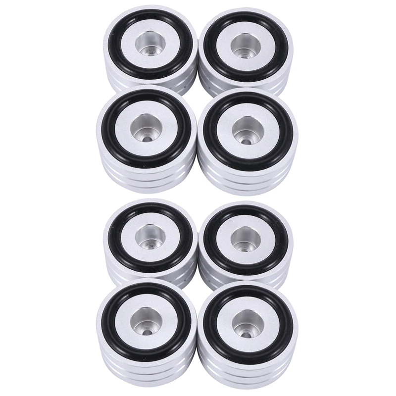 

8Pcs 40X20mm Aluminum Hifi AMP Speaker Isolation Stand Turntable DAC Feet Pad (Silver)