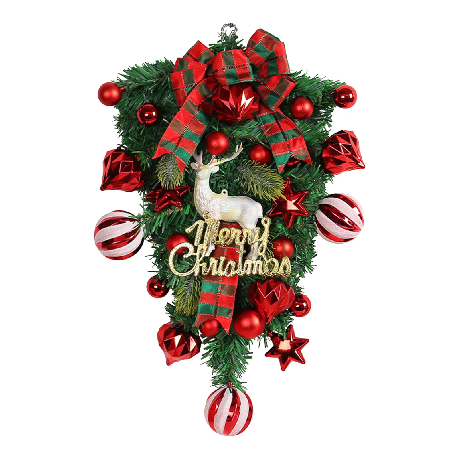 

Christmas Deer Wreath Outdoor Christmas Wreath For Front Door Christmas Wreath For Holiday Christmas Party Decorations